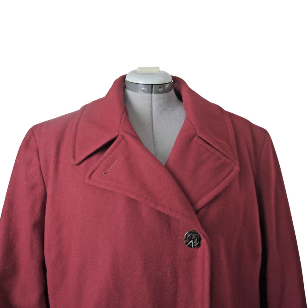Marvin Richards Burgundy Peacoat Women’s 18 Plus Size Lined Winter Coat - Picture 5 of 12
